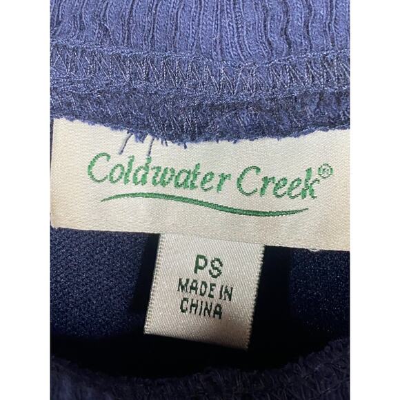 Coldwater Creek Pants Womens S Petite PS Blue Textured Heavy Pull On Crop NWT - Picture 3 of 11